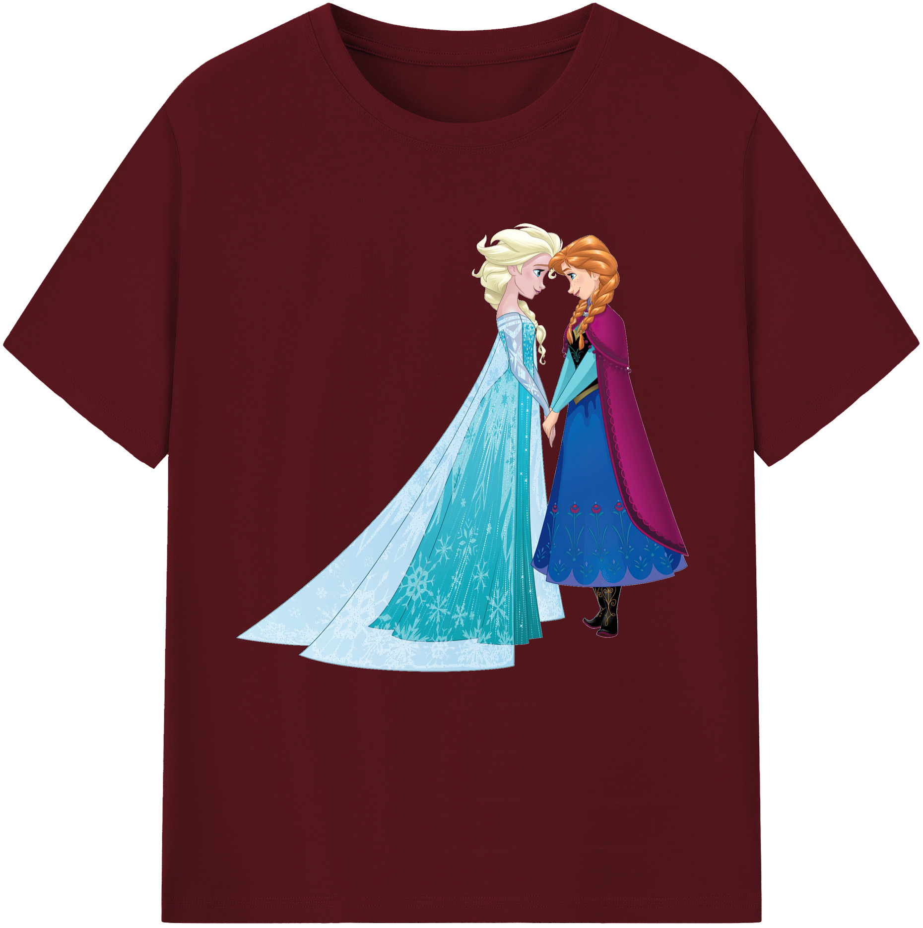 （画像用） アナと雪の女王 アンナ エルサ Frozen Anna Elsa 綿100％半袖Tシャツ（フロントプリント）